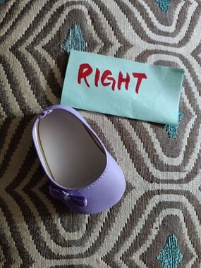 ʕ·ᴥ·ʔ American Girl Doll ONE purple truly me Slipper RIGHT Shoe